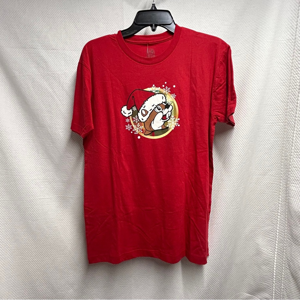 Buc-ee’s Red Short‎ Sleeve 2023 Christmas Tee with Cartoon Graphic unisex Small